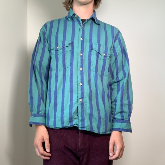 Shah Safari Other - Vintage Shah Safari Striped Button-Down Shirt